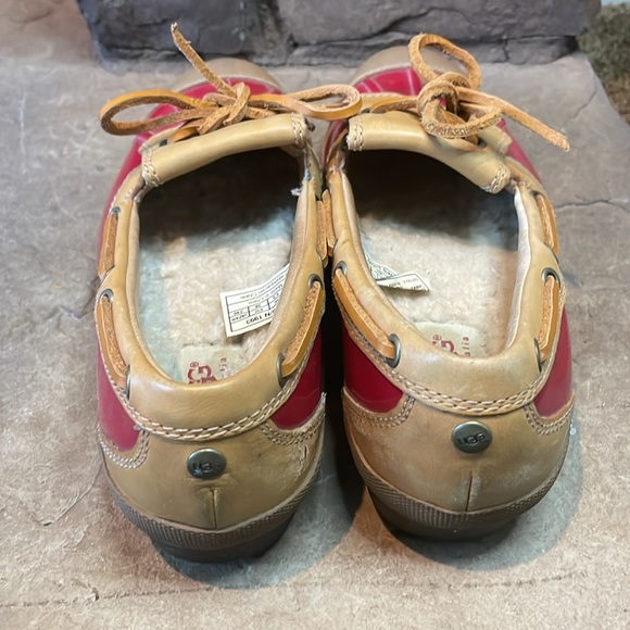UGG Ashdale Red/Tan Duck Shoes Size 7 - Picture 4 of 7